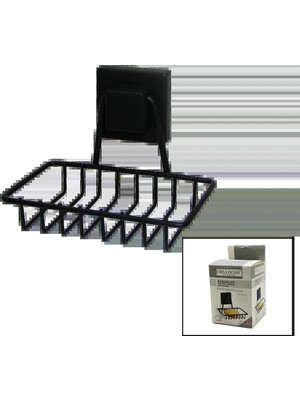 Veraura Lifestyle Siyah - Metal Katı Sabunluk Kare Güçlü Yapışkanlı 11X12.5X11CM