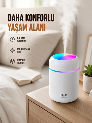Veraura Lifestyle USB Girişli Taşınabilir Mini Nemlendirici 300ML Su Hazneli