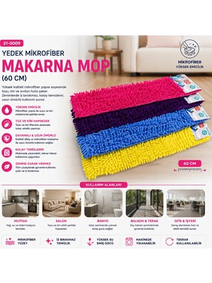 Veraura Lifestyle 60CM.YEDEK Krofiber Renkli Makarna Mop