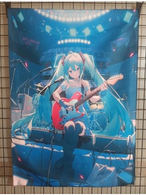 Owlbag Company Owl Bag Hatsune Miku Sahne Gitar Desenli Tasarım Duvar Halısı