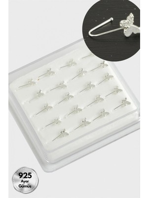 Pileli Store Kelebek Zirkon Taşlı Gümüş Hızma 20 Adet