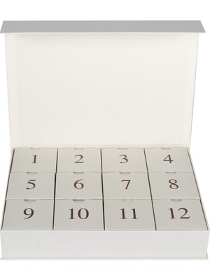Baleza 12'li Mıknatıslı Boş Advent Calendar Kutusu Beyaz - Yılbaşı, Yeni Yıl ve Doğum Günü Sürprizi İçin 12 Gözlü Sert Mukavva İçi Boş Hediye Kutusu