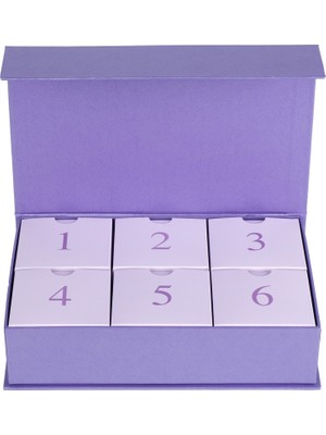 Baleza 6'lı Mıknatıslı Boş Advent Calendar Kutusu Simli Mor - Yılbaşı, Yeni Yıl ve Doğum Günü Sürprizi İçin 6 Gözlü Sert Mukavva İçi Boş Hediye Kutusu
