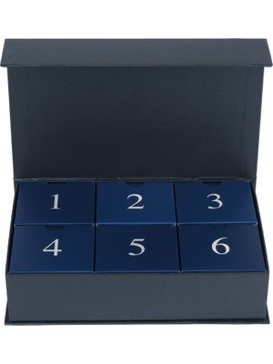 Baleza 6'lı Mıknatıslı Boş Advent Calendar Kutusu Simli Koyu Lacivert - Yılbaşı, Yeni Yıl ve Doğum Günü Sürprizi İçin 6 Gözlü Sert Mukavva İçi Boş Hediye Kutusu