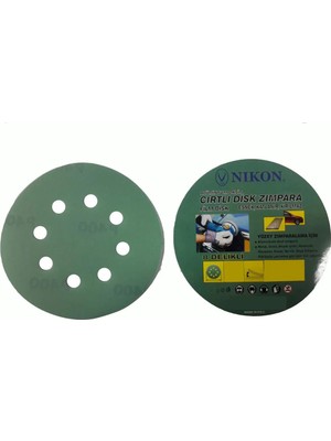 Colezium Nikon 52041 Kırılmaz Yeşil Cırt Zımpara 125X240 Kum 8 Delikli