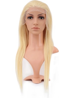 Colezium Gerçek Front Lace Düz Platin Tül Peruk / 60/65CM