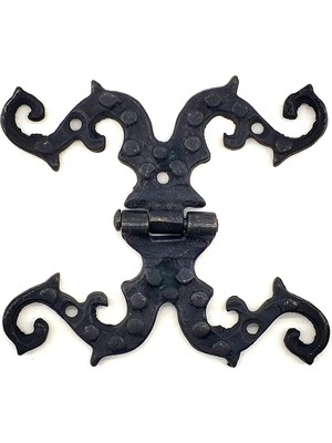 Colezium Antika Tarz Dekoratif Pirinç Süslü Menteşe - 100X90 Mm, Oksit