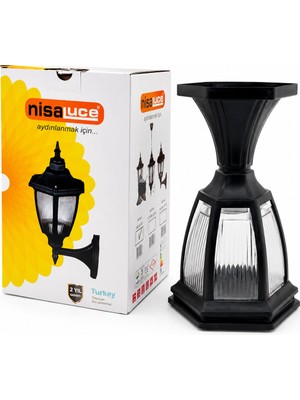 Ulu Pazarlama E27 - IP44 Siyah 60W Set Üstü Bahçe-Balkon Sokak Lambası - Armatür EBH01-S (5570)
