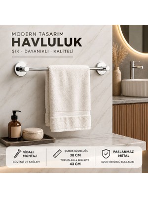 Anza Home Krom Uzun Havluluk Paslanmaz