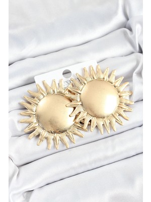 Semel Pirinç Güneş Model Gold Renk Kadın Küpe