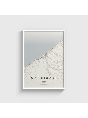 Domirus Trabzon Çarşıbaşı Ilçe Haritası Tablo Çerçeveli Poster Duvar Dekorasyonu