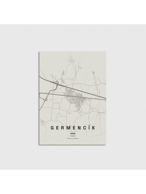 Domirus Aydın Germencik Ilçe Haritası Poster Çerçevesiz Duvar Dekorasyonu