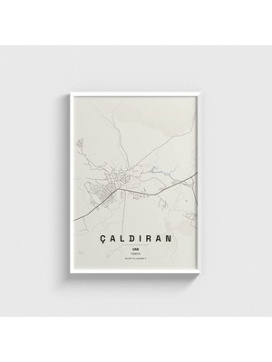 Domirus Van Çaldıran Ilçe Haritası Tablo Çerçeveli Poster Duvar Dekorasyonu