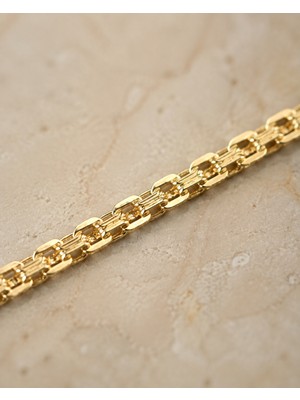 Sarezza Gold 14 Ayar Altın Bismark Unisex Bileklik