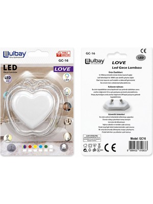 Just Cheap Store 10 Adet Kalp Ledli Gece Lambası Gc-16 (4741)