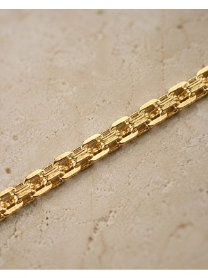 Sarezza Gold 14 Ayar Altın Bismark Zincir Kolye 50 cm