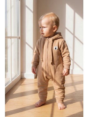 Babymod Kapişonlu Kışlık 2'iplik Erkek Bebek Tulum