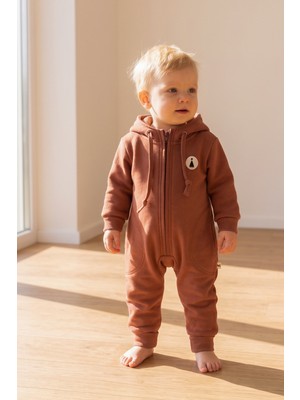 Babymod Kapişonlu Kışlık 2'iplik Erkek Bebek Tulum