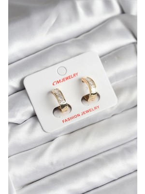 Semel 14K Gold Renk Kaplama cm Kadın Küpe