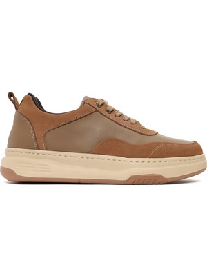 Derimod Erkek Vizon Bağcıklı Kalın Tabanlı Deri Sneaker WM790008DV