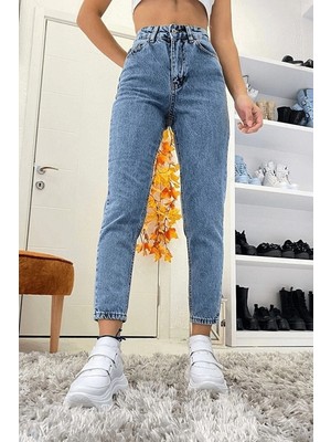 Woddi Sara Kar Mom Kot Yüksek Bel Likralı Ekstra Esnek Jeans Kot Pantolon