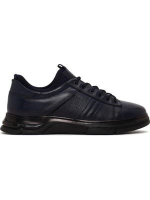Derimod Erkek Lacivert Bağcıklı Deri Sneaker WM720011DF