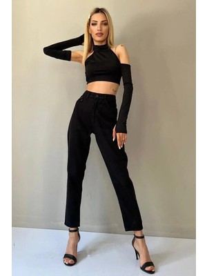 Woddi Çnr Kadın Yüksek Bel Mom Jeans Likralı Esnek Kot Pantolon Yeni Hsn