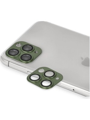 Bezos Apple iPhone 11 Pro Max Pers Alüminyum Kamera Lens - Yeşil