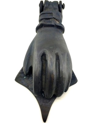 Colezium Antika Tarz Dekoratif Pirinç El Kapı Tokmağı, Taktak - 167X75 Mm, Oksit