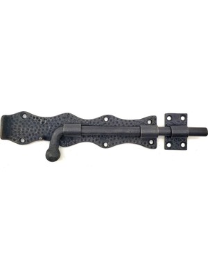 Colezium Antika Tarz Dekoratif Pirinç Dövme Kapı Sürgüsü - 20CM, Oksit