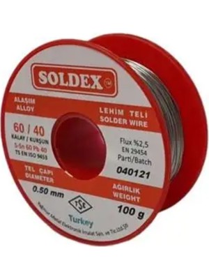 Colezium Soldex 60/40 Lehim Teli 100 gr 0,50 mm (Sn:60 / Pb:40)