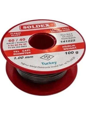 Colezium Soldex 60/40 Lehim Teli 100 gr 1,00 mm (Sn:60 / Pb:40)