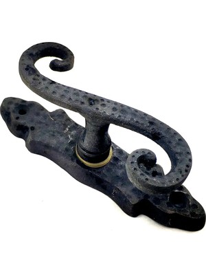 Colezium Antika Tarz Dekoratif Pirinç Kıvrık Pencere Kolu - 130X33 Mm, Oksit