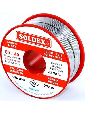 Colezium Soldex 60-40 Lehim Teli 200 gr 1 mm - Sn:60 / Pb:40