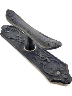 Colezium Antika Tarz Dekoratif Pirinç Çiçekli Pencere Kolu - 165X38 Mm, Oksit