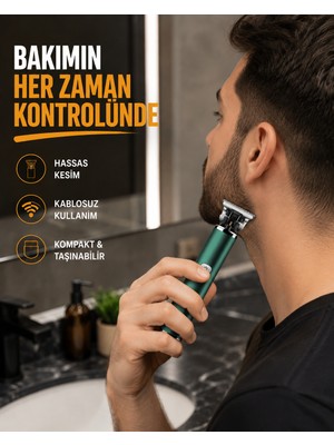 DMC Profesyonel Şarjlı Tıraş Makinesi – 180 Dakika Kullanım, 2.5 Saat Hızlı Şarj, Evrensel USB Şarj Girişli - Bayi Depom