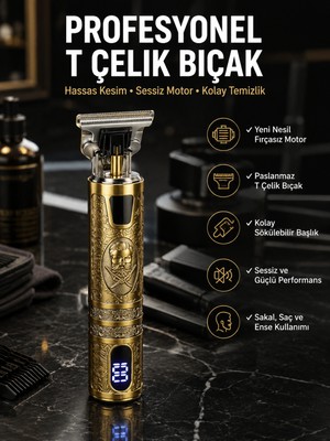 DMC Tıraş Makinesi Çizik Tıraş Paslanmaz Çelik Uzun Ömürlü Şarjlı - Bayi Depom