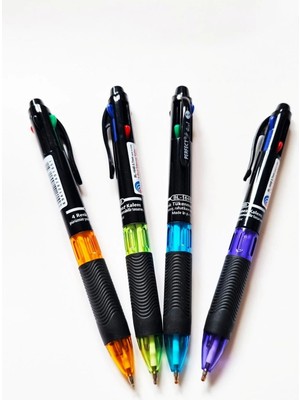 Modellino 4 Colours Perfect Mavi Siyah Kırmızı Yeşil 4 Renk Yazan Tükenmez Kalem - 1 Adet