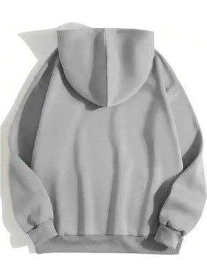 Ayessa Erkek 3 Iplik Pamuklu Kapüşonlu Kanguru Cepli Sweatshirt Hoodie - Boyalı Gri Boyalı Gri - 2xl