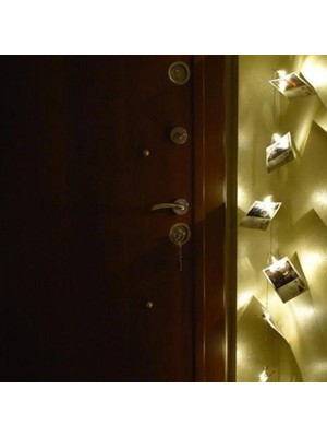 TKÇ Bakır Renkli LED Işıklı Fotoğraf Asma Işık Süsleme Mandalları (5492)