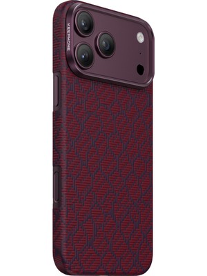 Keephone iPhone 18 Pro Uyumlu Kılıf Magsafe Şarj Özellikli Ultra Slim Aramid Karbon Fiber Kevlar Kapak Drakon Anakondo Snake Desenli Drakon Aramid Magsafe Kapak