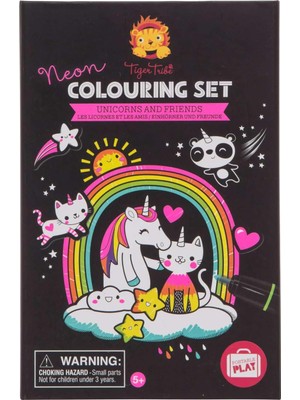 Bertoy Tiger Tribe Neon Unicorn Boyama Seti ve Çizim Seti