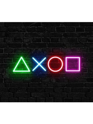Üstüner Playstation Neon LED Tabela, Neon Işık, Oyun Odası Neon Tabela, Neon Işıklar