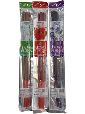 Üstüner Aroma Fusion 30 Adet Organik Çubuk Tütsü 3 Paket (50 cm - 3 Saat Yanma Süresi) (Jasmine - Red Rose - Lavender)