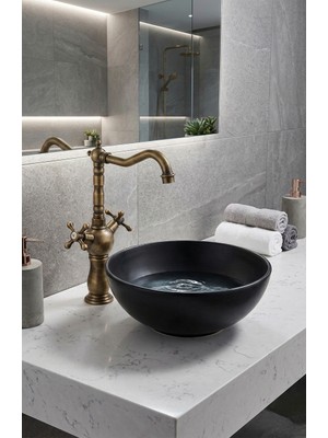 Titanium Design Antik Nostaljik Çanak Lavabo Bataryası