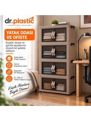 30L 4 Katlı Katlanabilir Portatif Dolap Mutfak Banyo Ofis ve Çok Amaçlı Düzenleyici