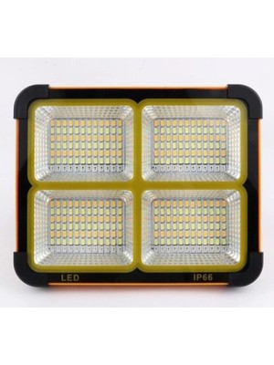 Üstüner CT-4698 Güneş Enerjili Solar 200W Watt LED Projektör Taşınabilir Sarı Beyaz ve Çakar Işık Lamba