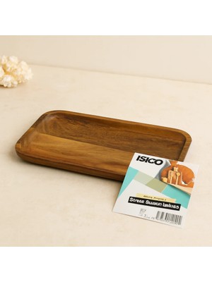 Semel Akasya Ahşap Dikdörtgen Servis Tepsisi 25X14X1.4 cm