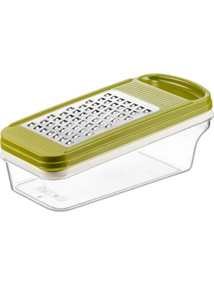 Üstüner Rende Seti Paslanmaz Çelik, Çok Fonksiyonlu Mutfak Rendesi Saklama Hazneli, 24 x 11 x 9.3 cm