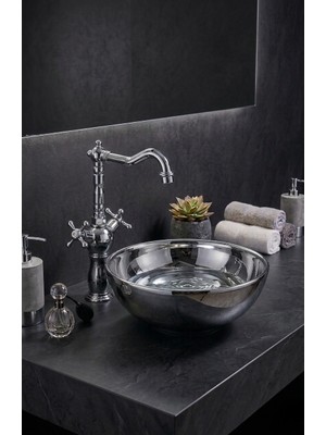 Titanium Design Krom Nostalji Çanak Lavabo Bataryası